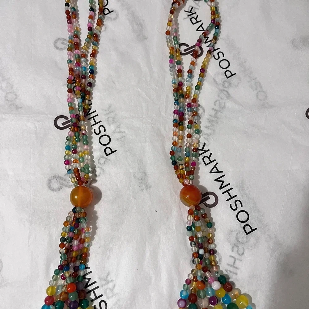 PEDOBO PRE-LOVED MAGNETIC 2 CURTAIN TIEBACKS AGATE BEADS CURTAIN/DRAPE TIES